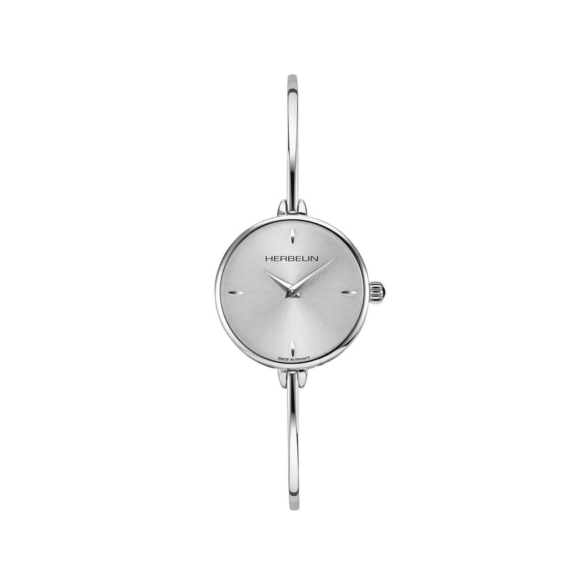 ⁣⁢FIL, white silver dial, round steel case, steel bracelet⁤⁣