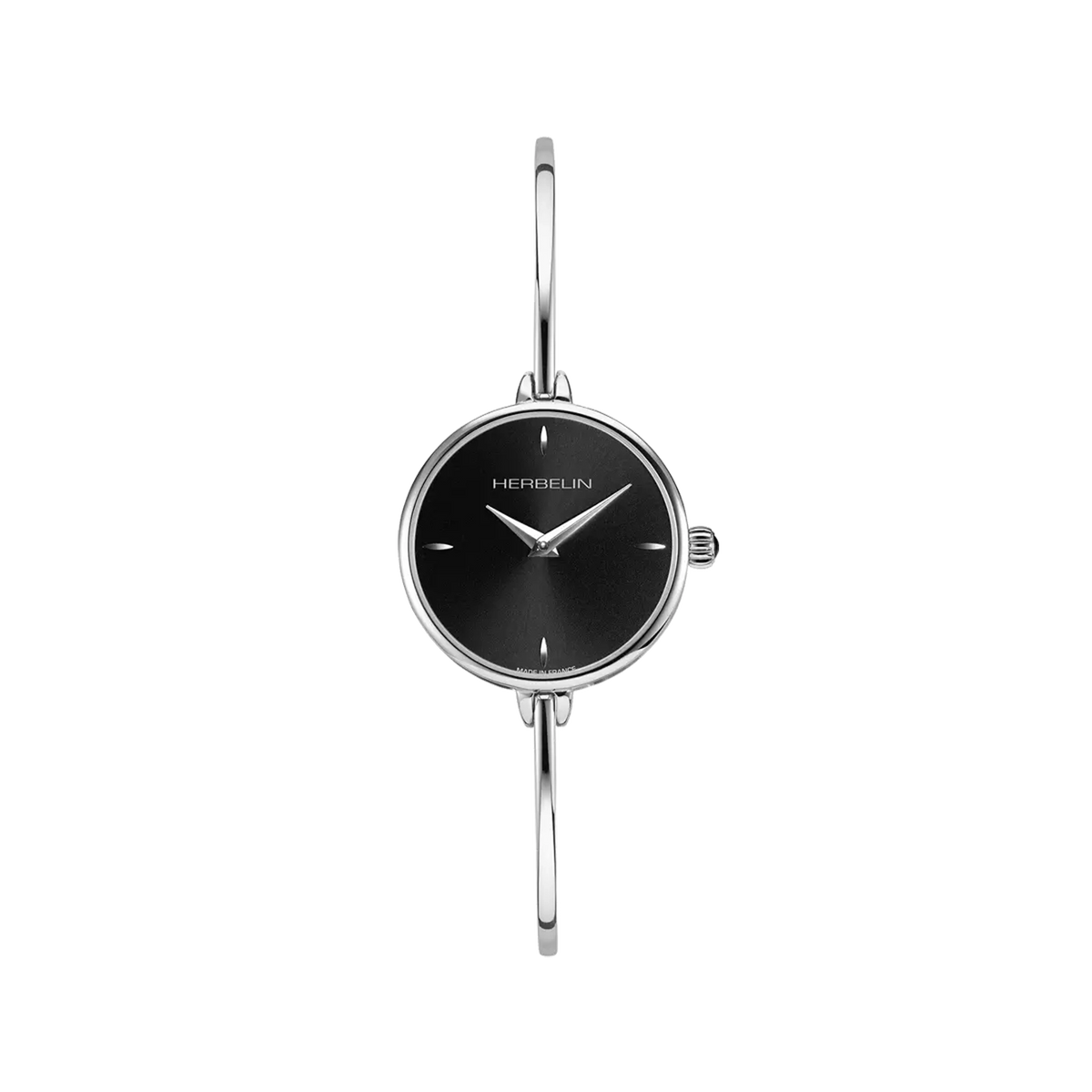 ⁣⁢FIL, black dial, round steel case, steel bracelet⁤⁣