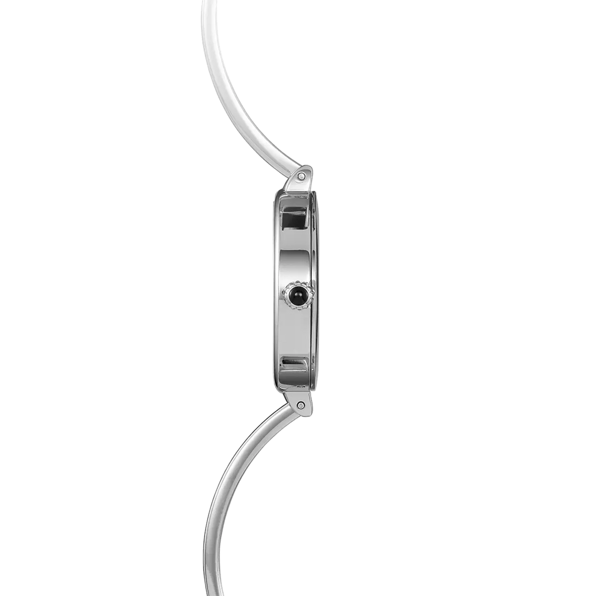 ⁣⁢Profile view, steel caseband, crown and steel bracelet attachments⁤⁣