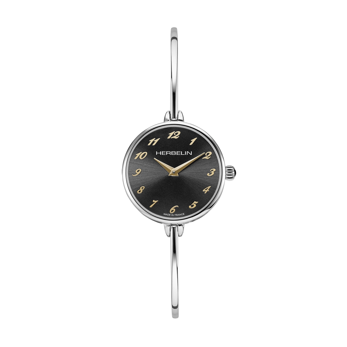 ⁣⁢FIL, black dial, round steel case, steel bracelet⁤⁣