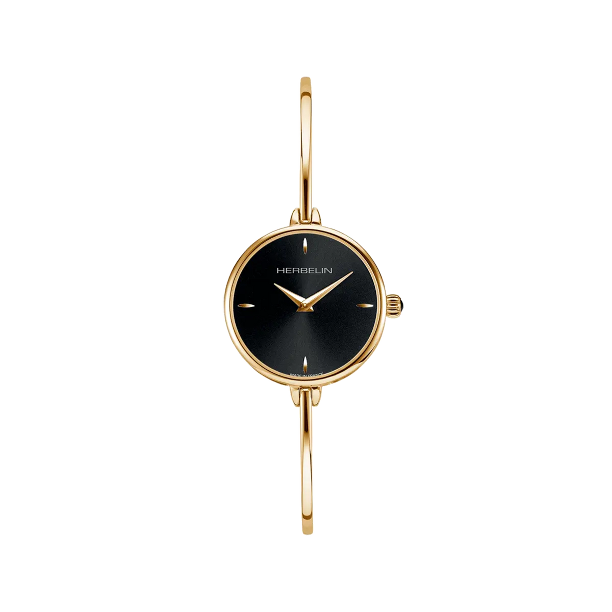⁣⁢FIL, black dial, round yellow gold PVD steel case, two-tone steel bracelet⁤⁣