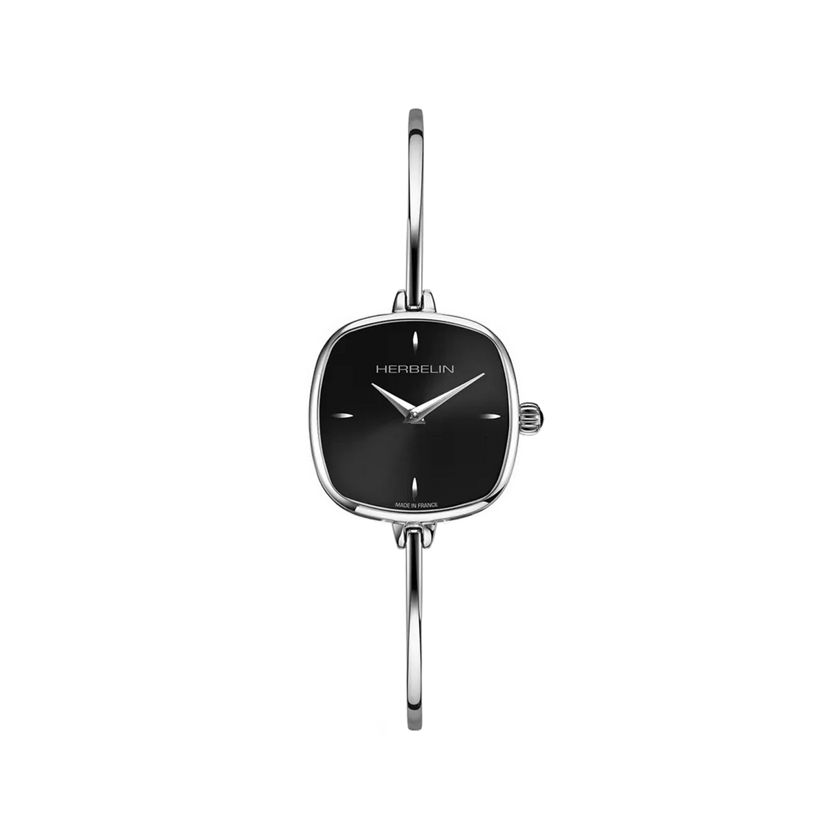 ⁣⁢FIL, black dial, steel square case, steel strap⁤⁣