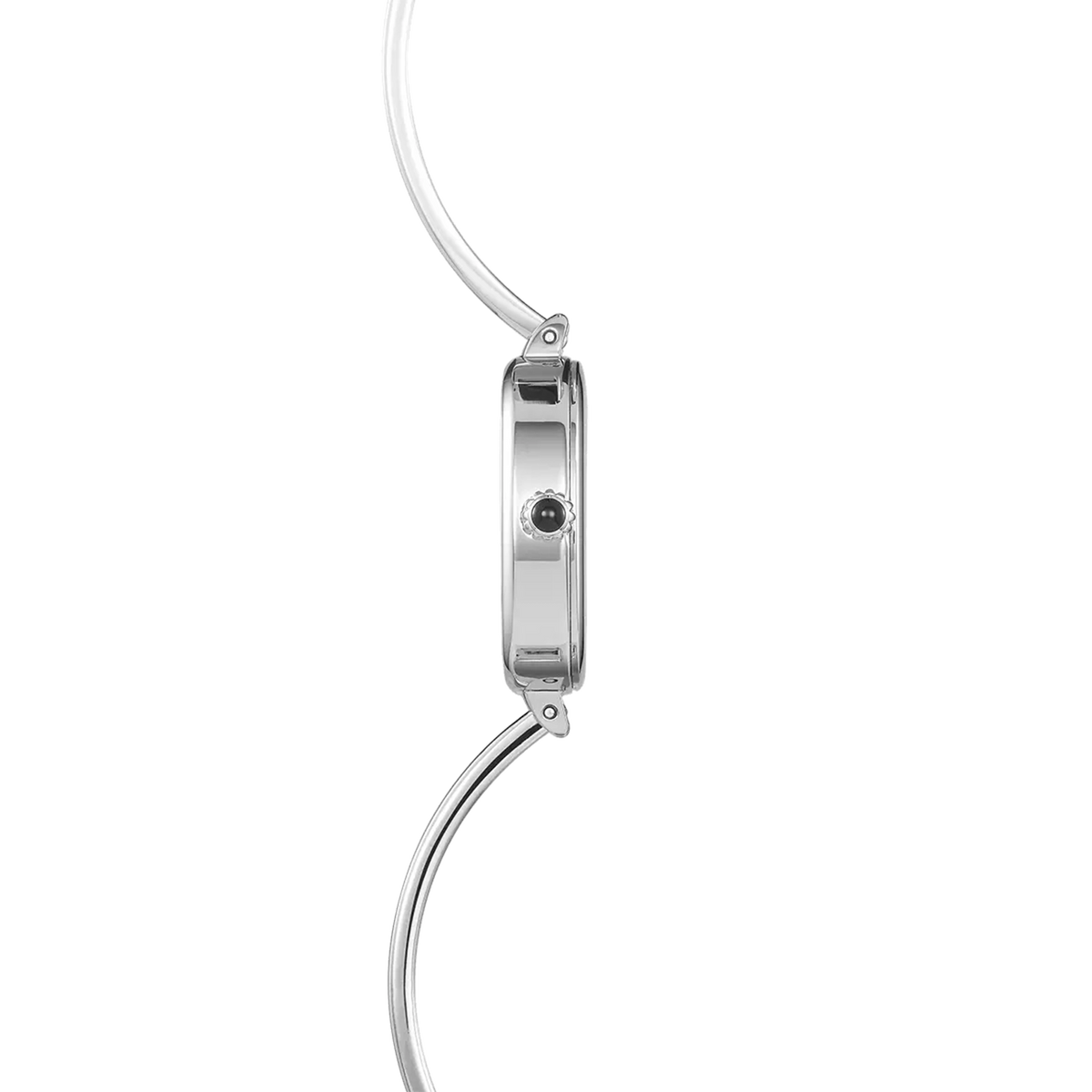 ⁣⁢Profile view, steel caseband, crown and steel bracelet attachments⁤⁣