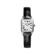 LUNA - MINI QUARTZ - ACIER & CUIR NOIR
