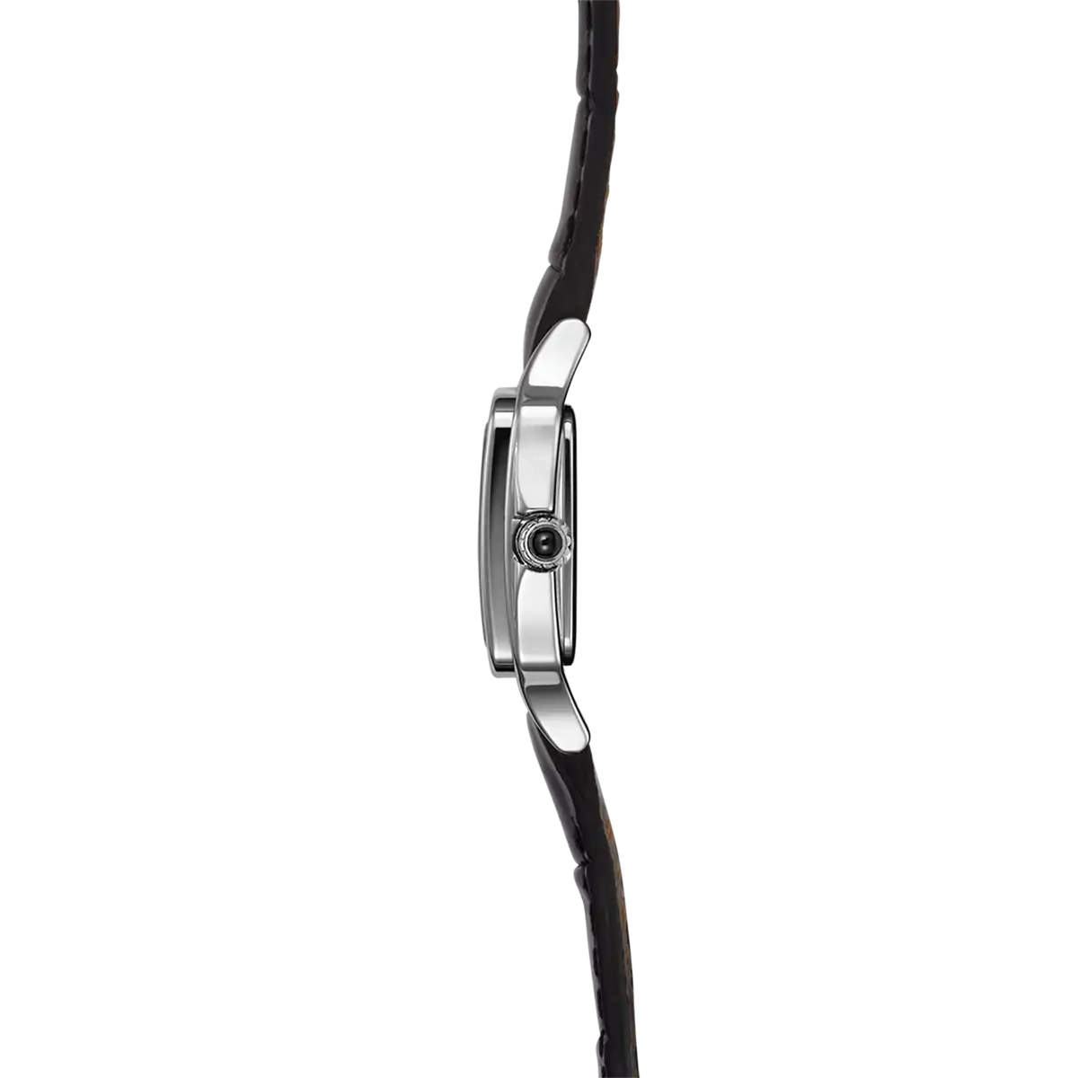 ⁣⁢Profile view, steel caseband, crown and bracelet attachments⁤⁣