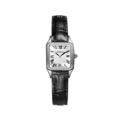 LUNA - MINI QUARTZ - DIAMANTS & CUIR NOIR