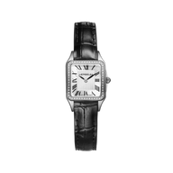LUNA - MINI QUARTZ - DIAMANTS & CUIR NOIR