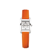 Ve AVENUE - QUARTZ - ACIER & CUIR ORANGE