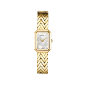 OCTOGÔNE - CHEVRONS - PVD OR JAUNE & NACRE