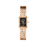 OCTOGÔNE - CHEVRONS - NACRE NOIRE & PVD OR ROSE