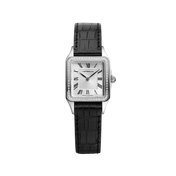 LUNA - QUARTZ - DIAMANTS & CUIR NOIR