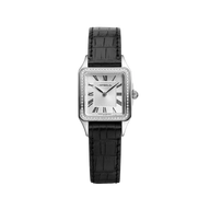 LUNA - QUARTZ - DIAMANTS & CUIR NOIR