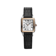 LUNA - QUARTZ - PVD OR ROSE & CUIR NOIR