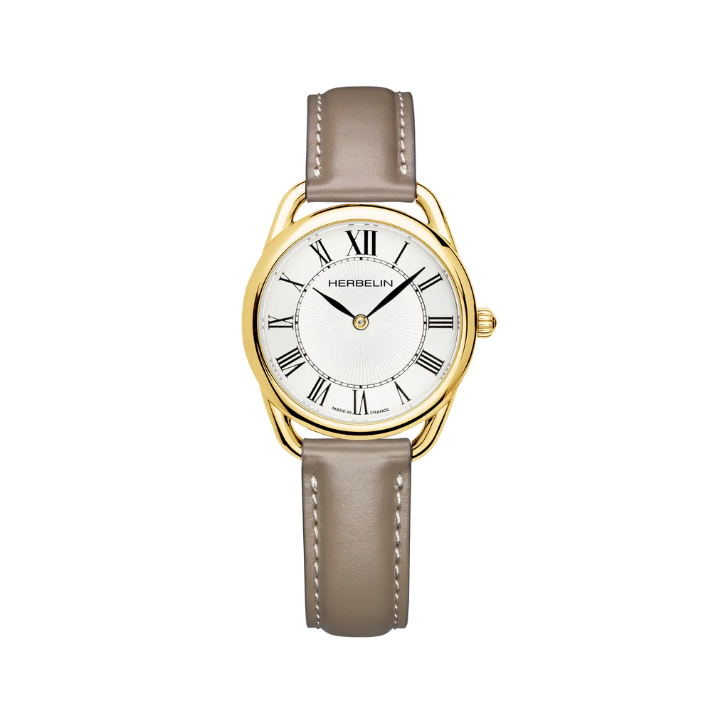 ⁣⁢ÉQUINOXE - QUARTZ - PVD YELLOW GOLD &amp; TAUPE⁤⁣