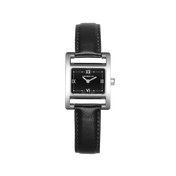 Ve AVENUE - QUARTZ - ACIER & CUIR NOIR