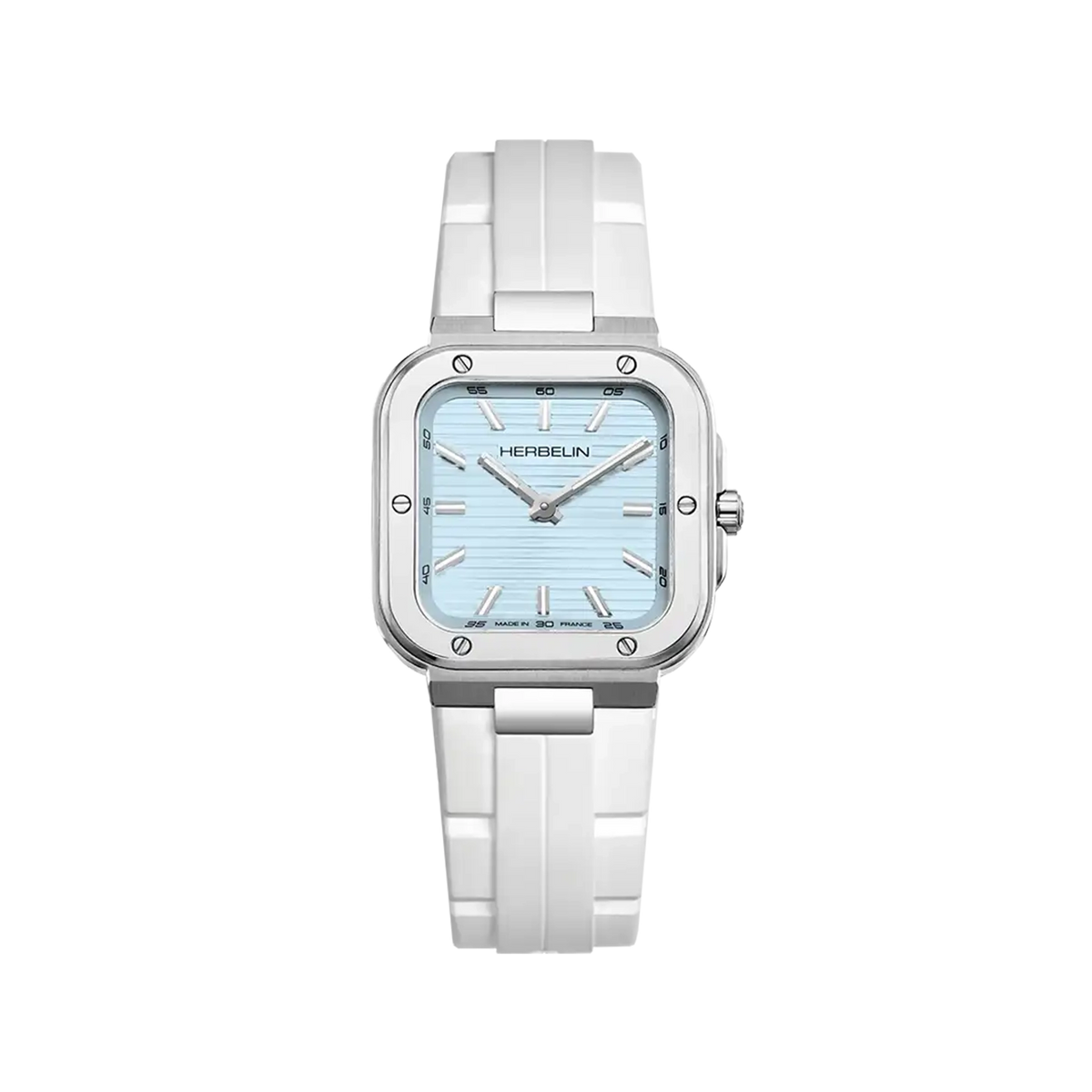 ⁣⁢Cap Camarat, Arctic Blue Dial, Square Steel Case, Rubber Strap⁤⁣
