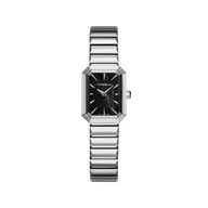 OCTOGÔNE - QUARTZ - NACRE NOIRE & ACIER