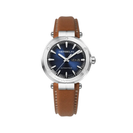NEWPORT - AUTOMATIQUE - BLEU & CUIR CAMEL