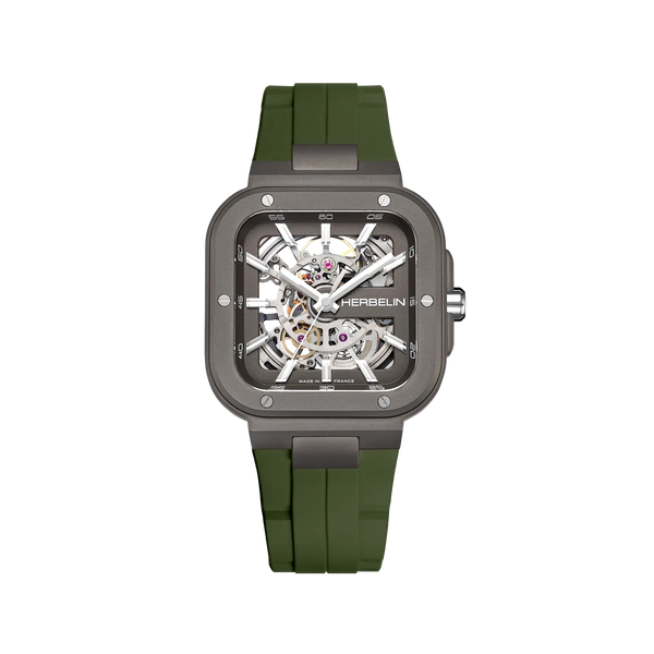 Cap Camarat Square Skeleton Titanium Khaki Watch | HERBELIN | Herbelin