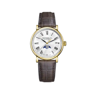 INSPIRATION - AUTOMATIQUE PHASE DE LUNE - ACIER BICOLORE & CUIR GRIS