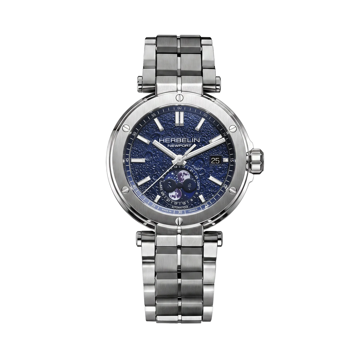 ⁣⁢NEWPORT - AUTOMATIQUE PHASES DE LUNE - ACCIAIO⁤⁣