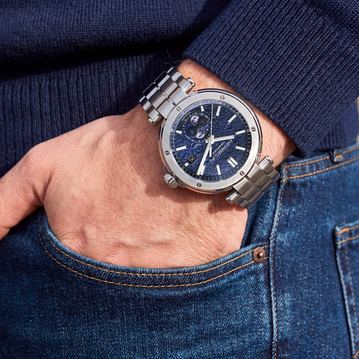 ⁣⁢NEWPORT - AUTOMATIC MOON PHASE - STEEL⁤⁣