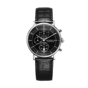 INSPIRATION - CHRONOGRAPHE - ACIER & CUIR NOIR