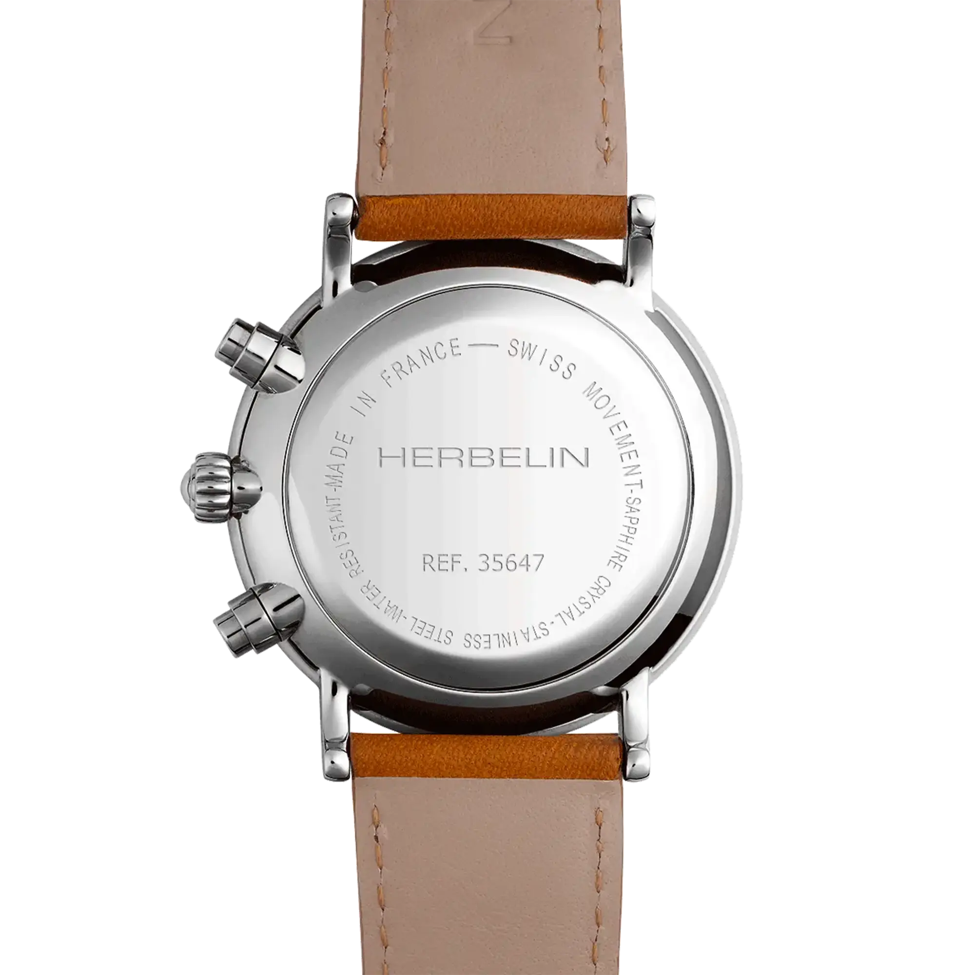 Dos de la Inspiration chronographe, fond acier avec gravure du modèle