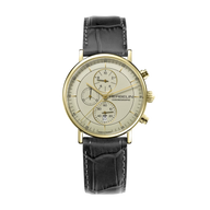 INSPIRATION - CHRONOGRAPHE - DORÉ & CUIR NOIR