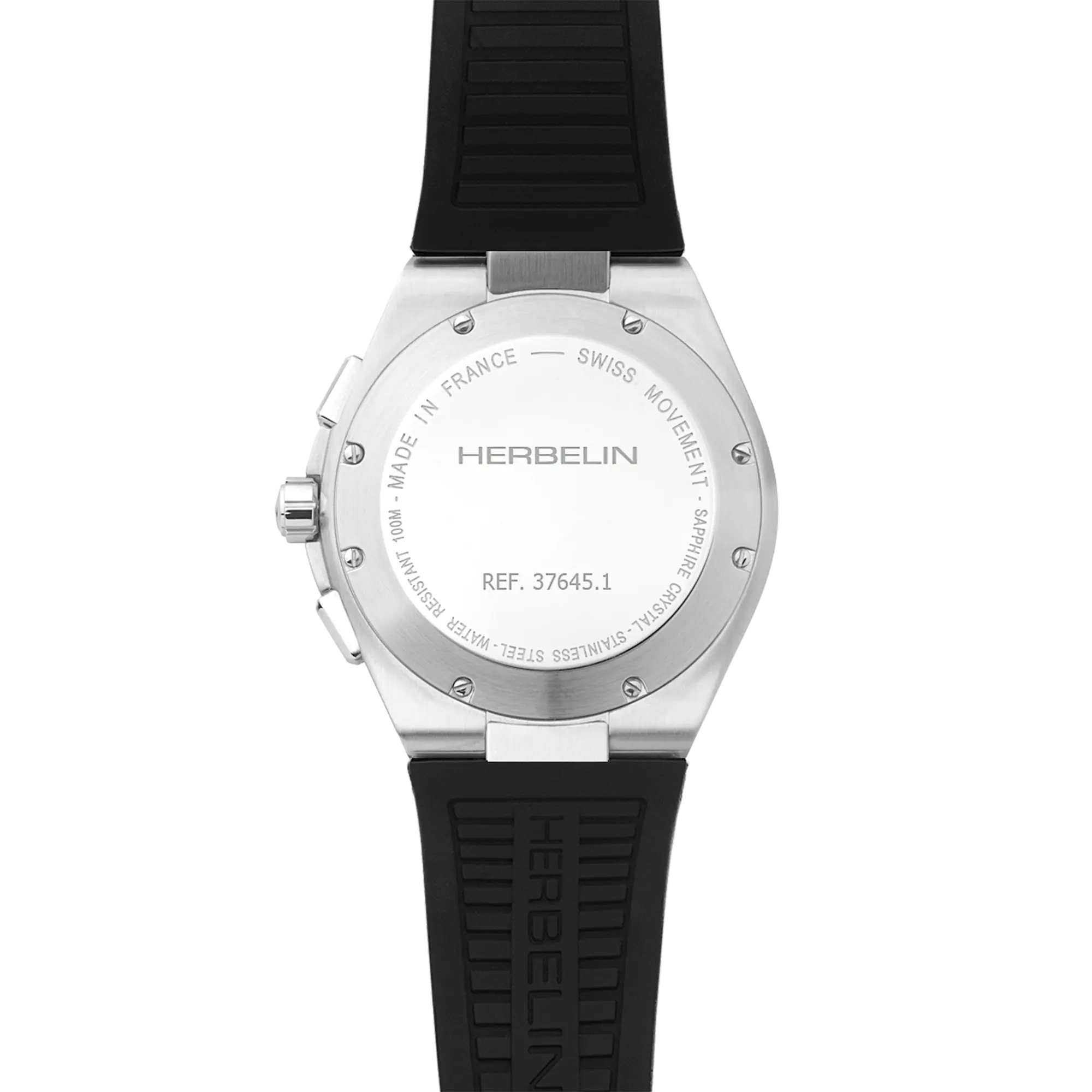 Dos de la Cap Camarat chronographe, fond acier avec gravure du modèle