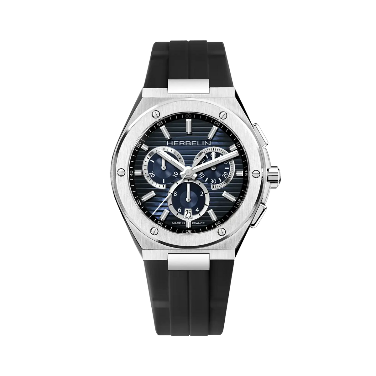 ⁣⁢Cap Camarat chronograph, gradient blue dial, round steel case, rubber strap⁤⁣