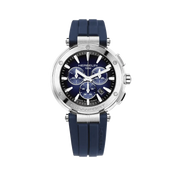 NEWPORT - CHRONOGRAPHE - ACIER, BLEU & NOIR