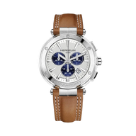NEWPORT - CHRONOGRAPHE - ACIER & CUIR CAMEL