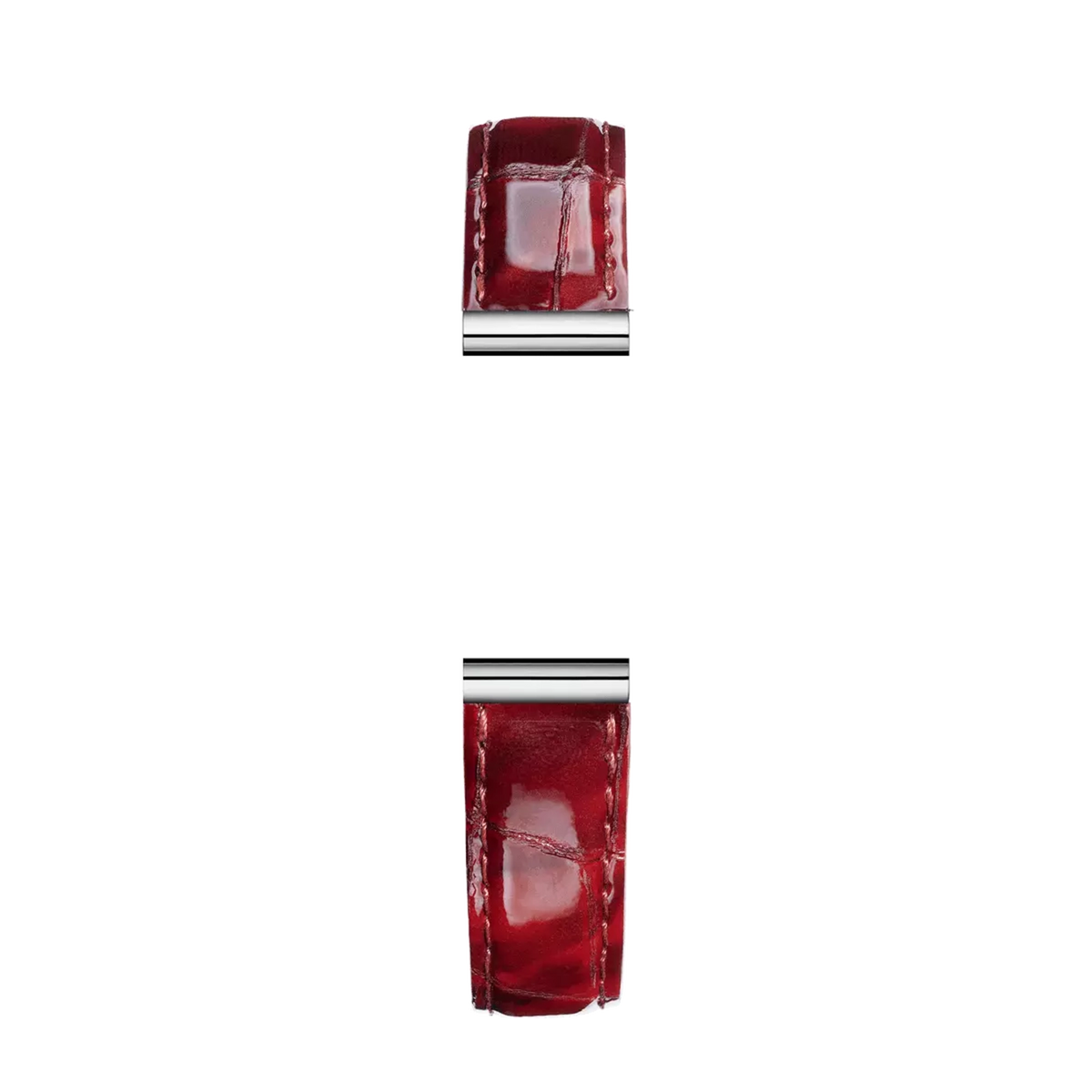 ⁣⁢Brazalete Antarès sencillo en piel efecto cocodrilo rojo⁤⁣