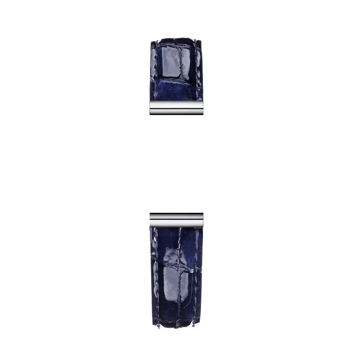 ⁣⁢Brazalete Antarès sencillo en piel efecto cocodrilo azul⁤⁣