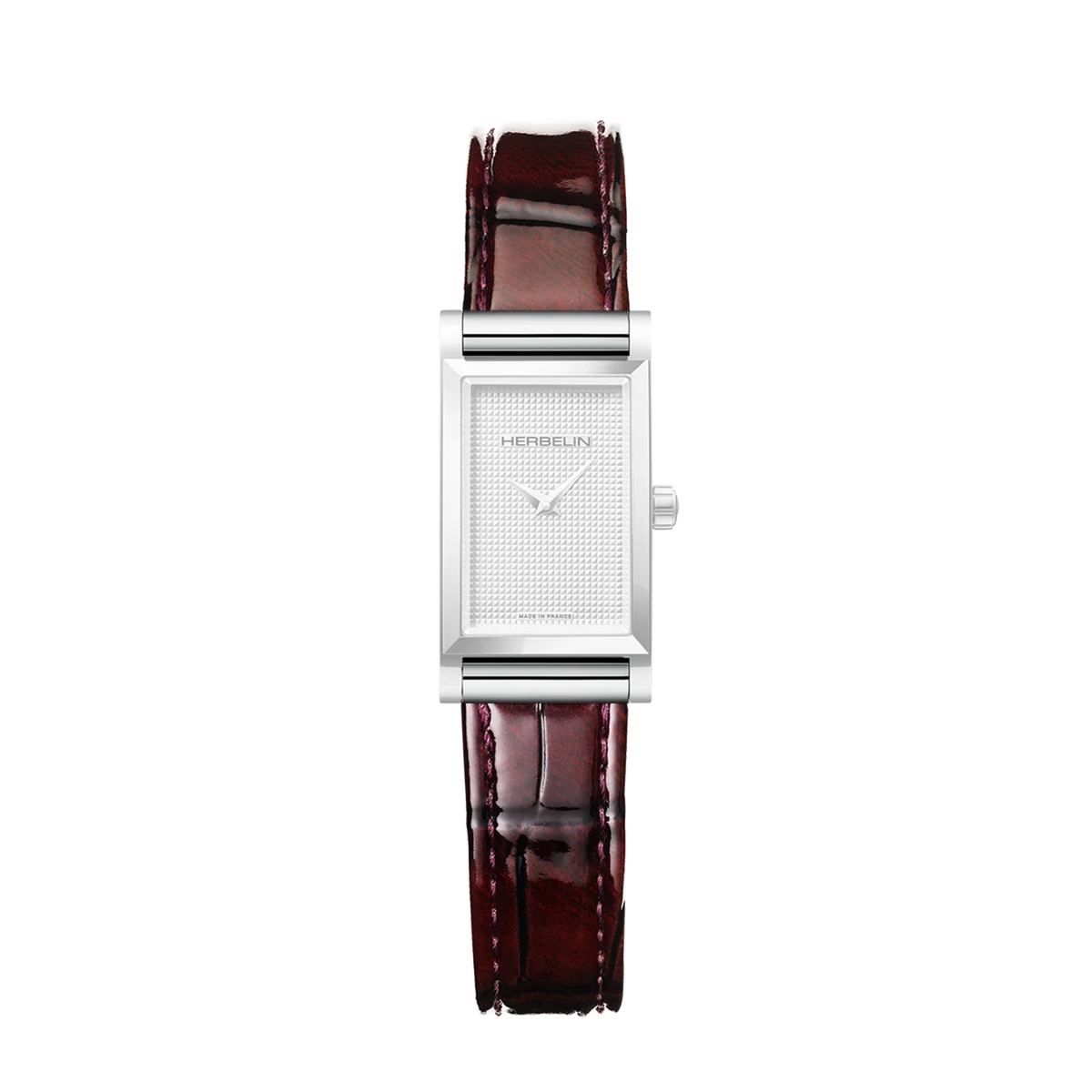 ⁣⁢Brazalete Antarès simple de piel burdeos⁤⁣