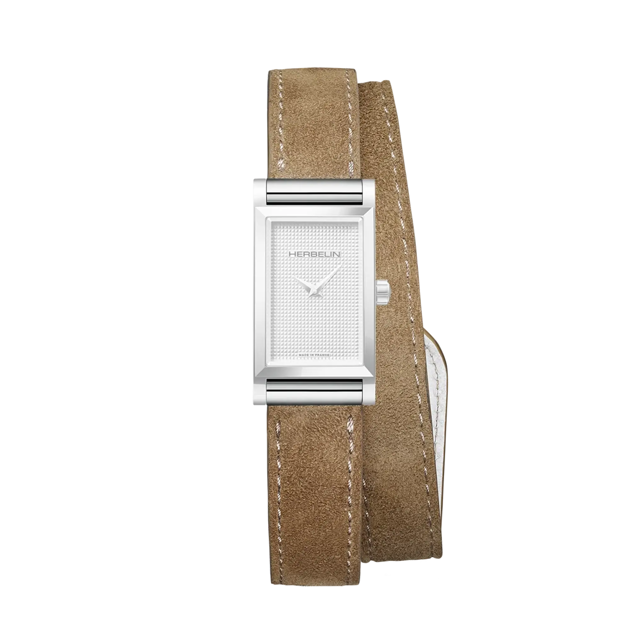 Bracelet Antarès double en suédé camel