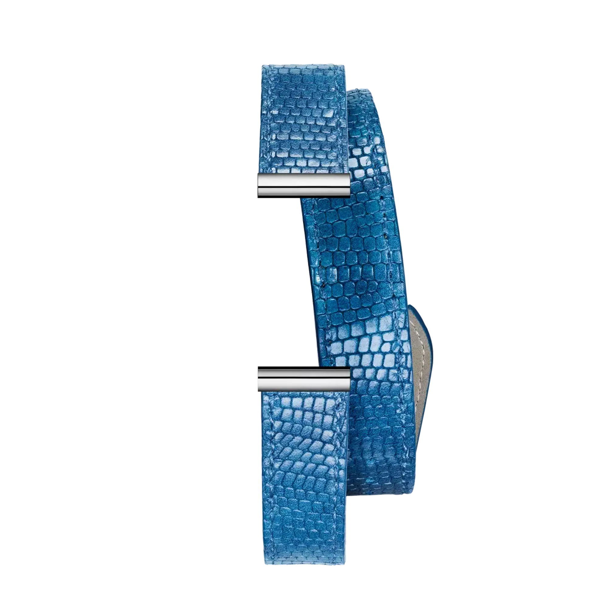 Bracelet Antarès double en cuir bleu