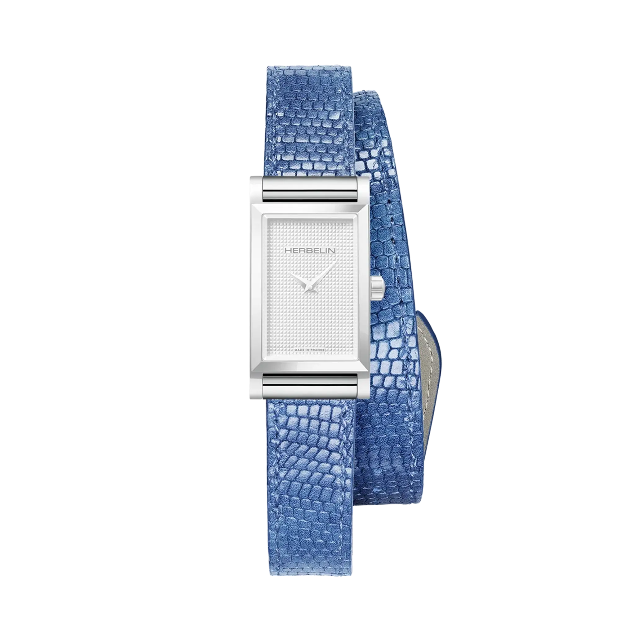 Bracelet Antarès double en cuir bleu