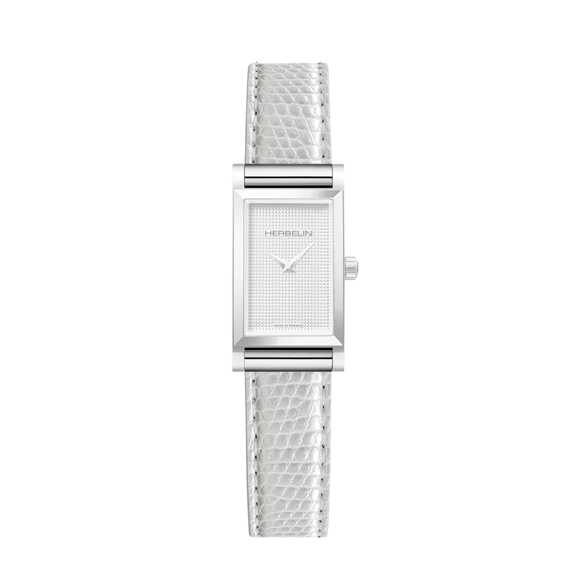 Bracelet Antarès simple en iguane blanc