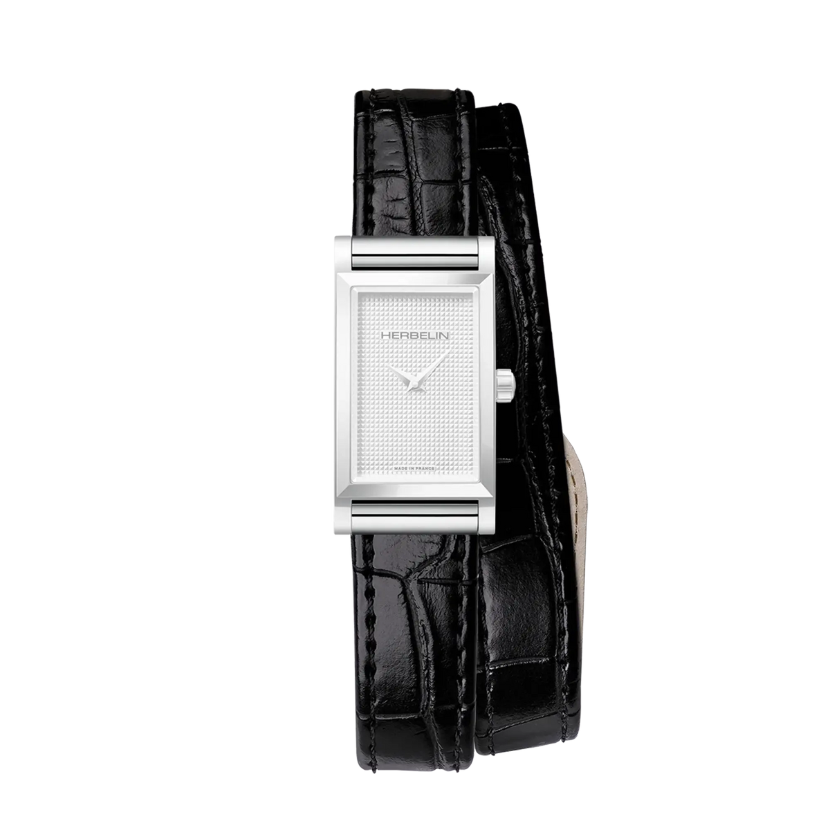 ⁣⁢Bracciale Antarès doppio in pelle nera⁤⁣