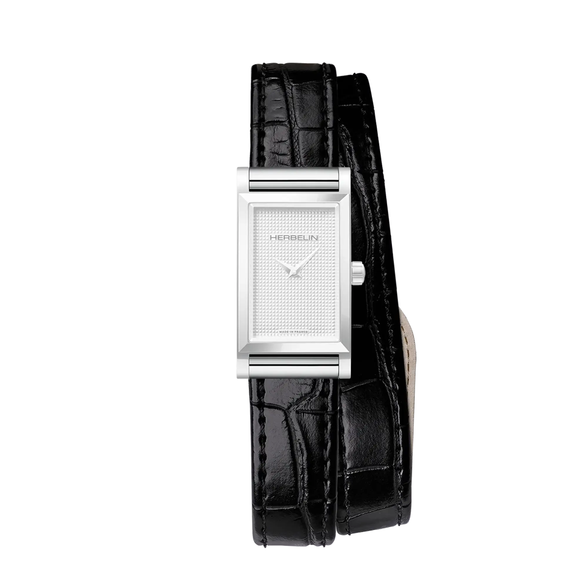 Bracelet Antarès double en cuir noir