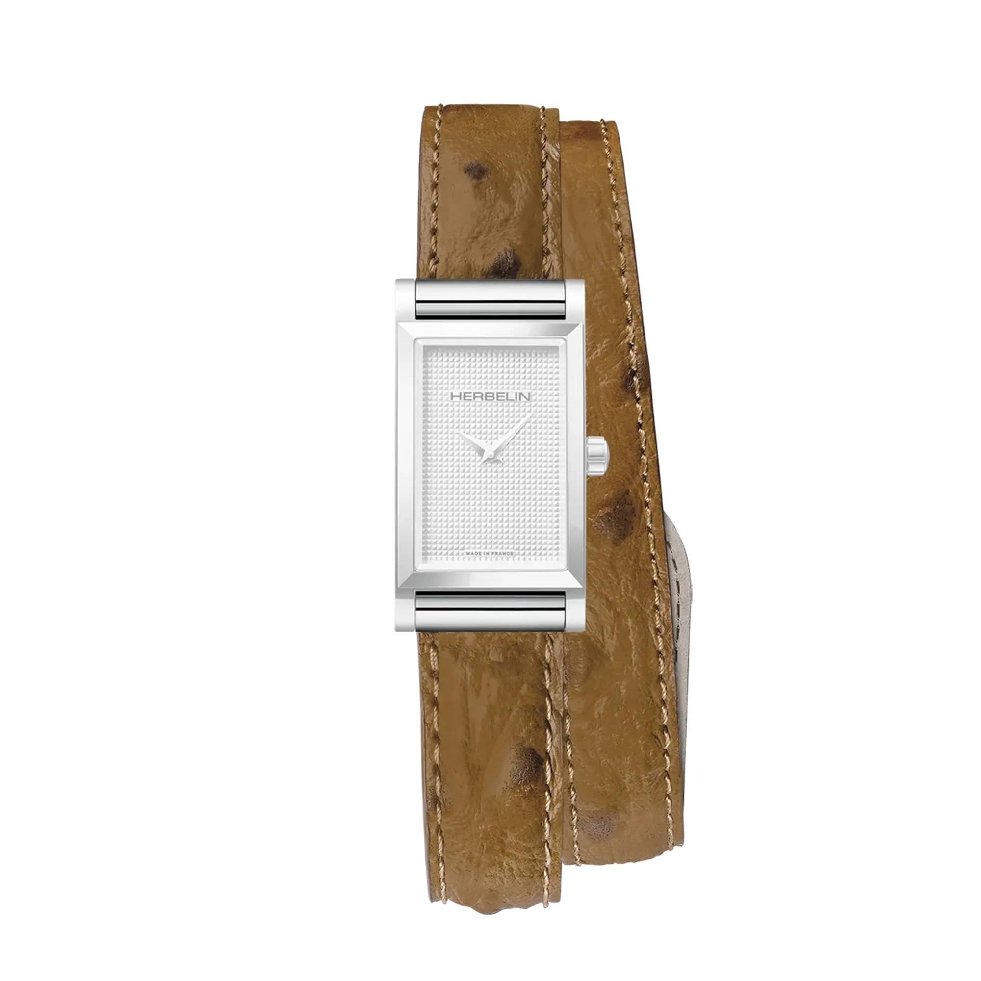 Bracelet Antarès double en cuir camel