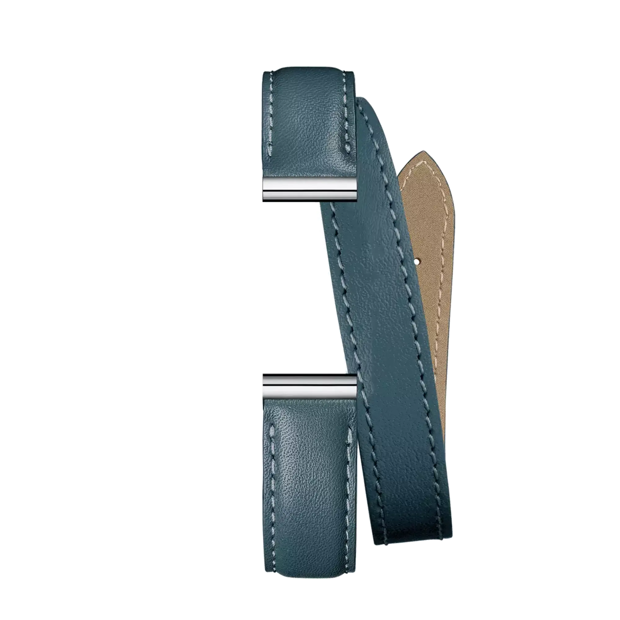 Bracelet Antarès double en cuir bleu