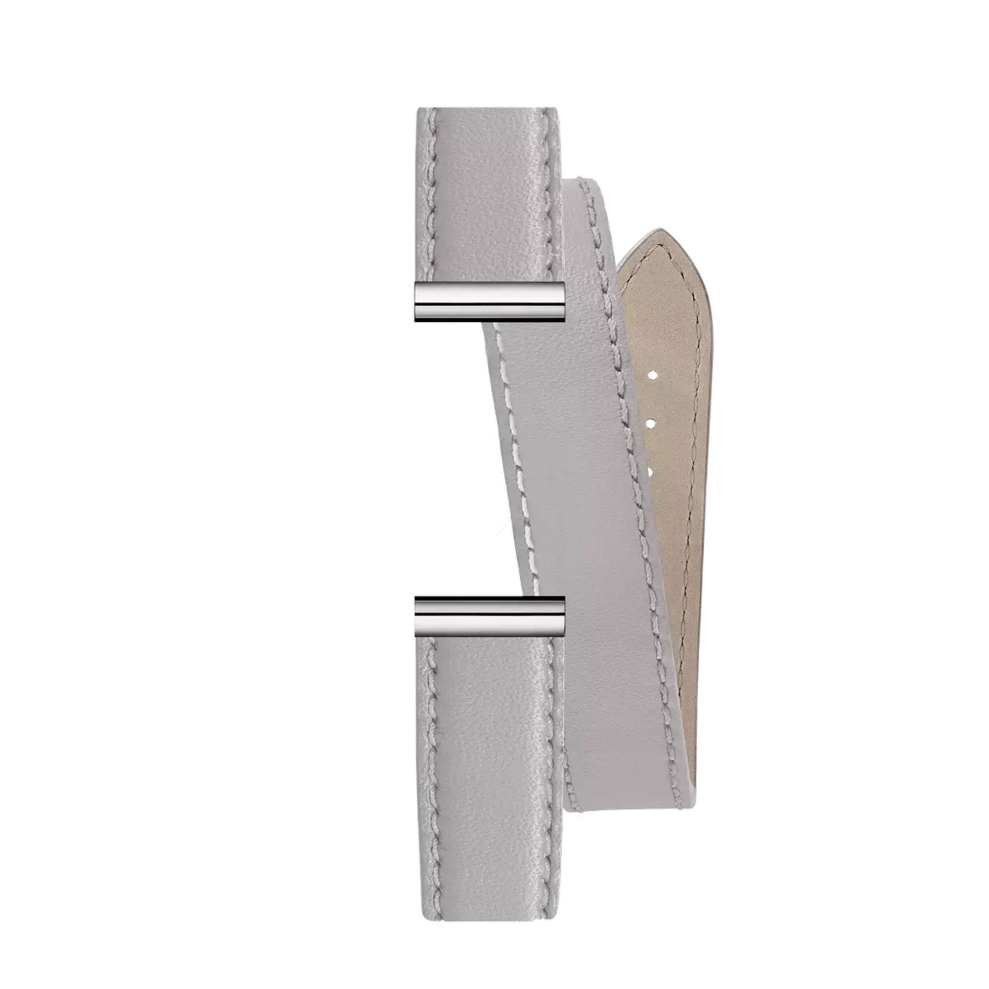 Bracelet Antarès double en cuir gris