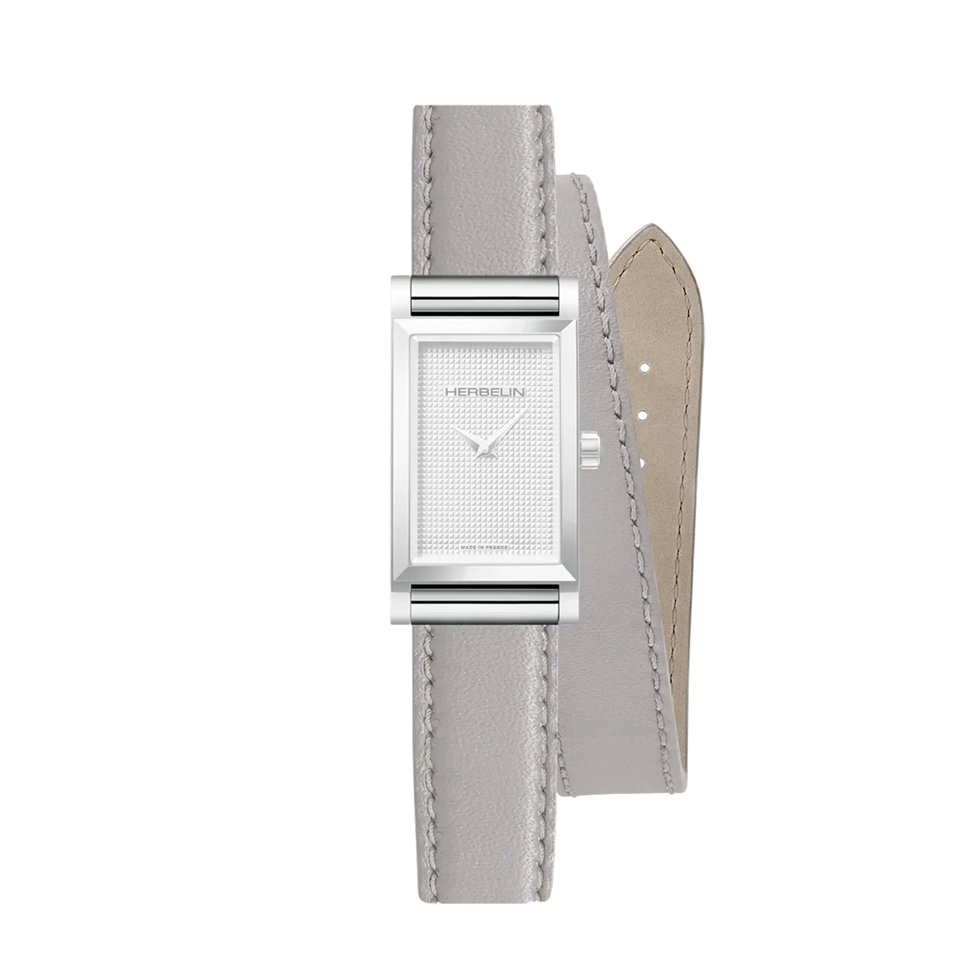 Bracelet Antarès double en cuir gris