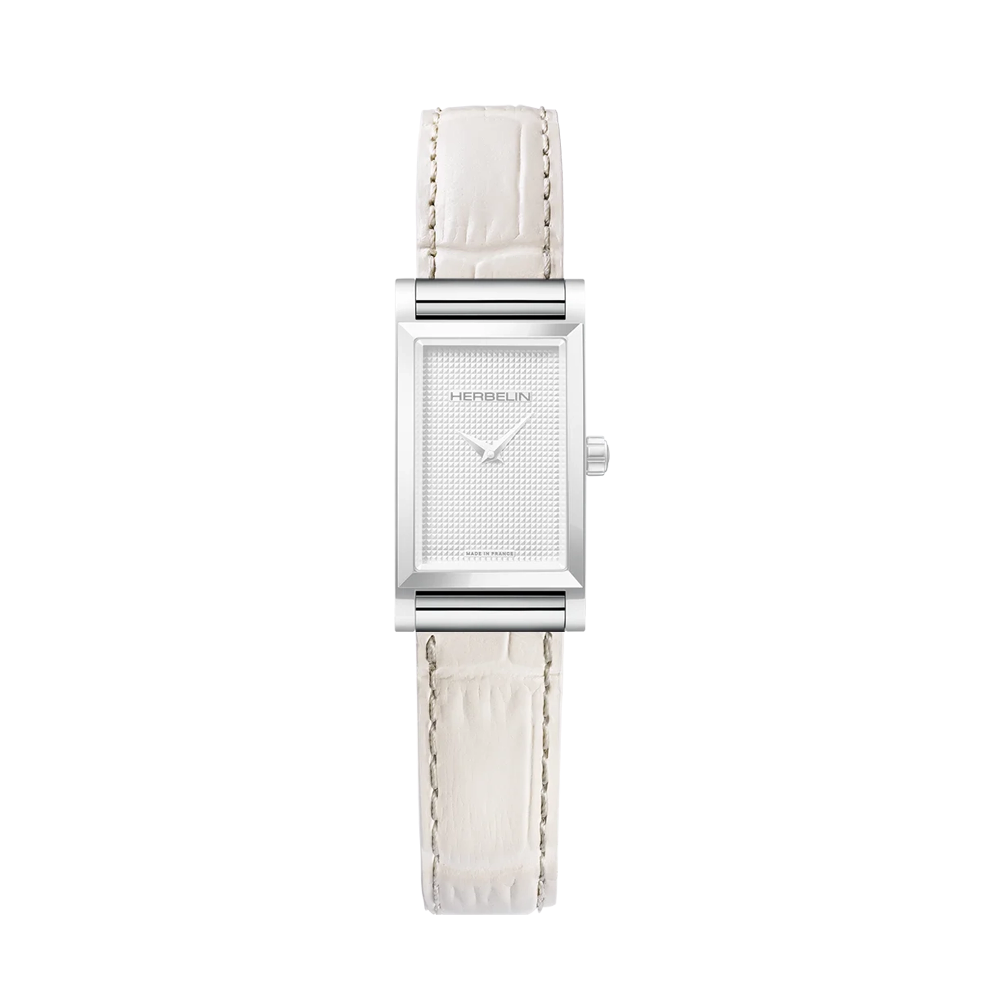 Bracelet Antarès simple en cuir façon croco beige
