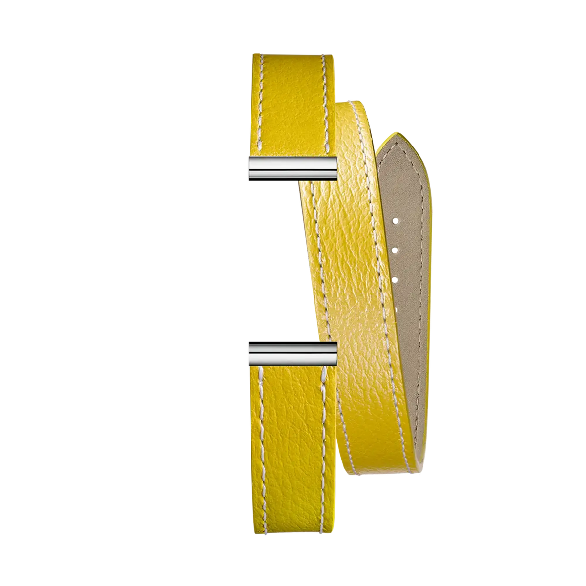 ⁣⁢Bracciale Antarès doppio in pelle gialla⁤⁣