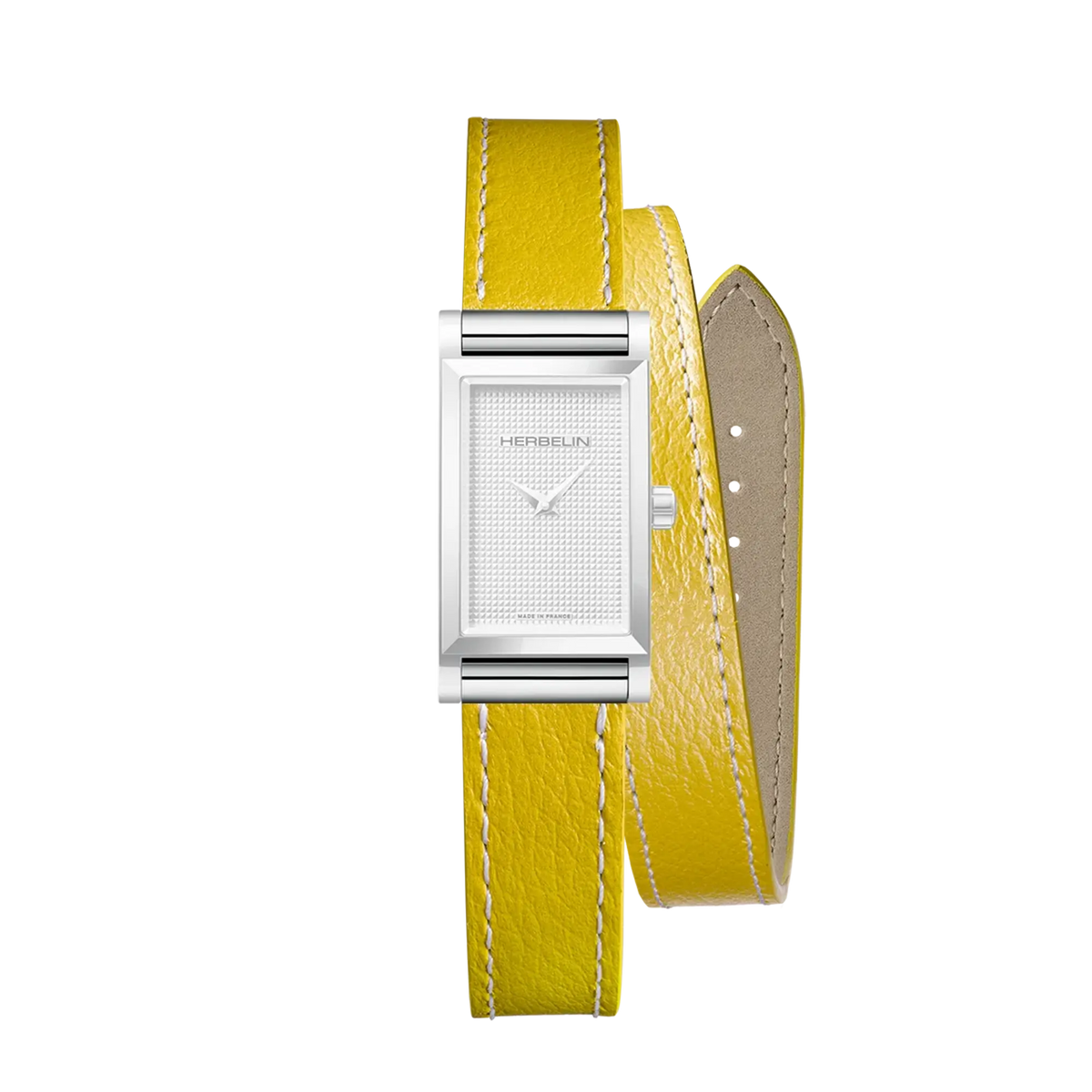 ⁣⁢Bracciale Antarès doppio in pelle gialla⁤⁣