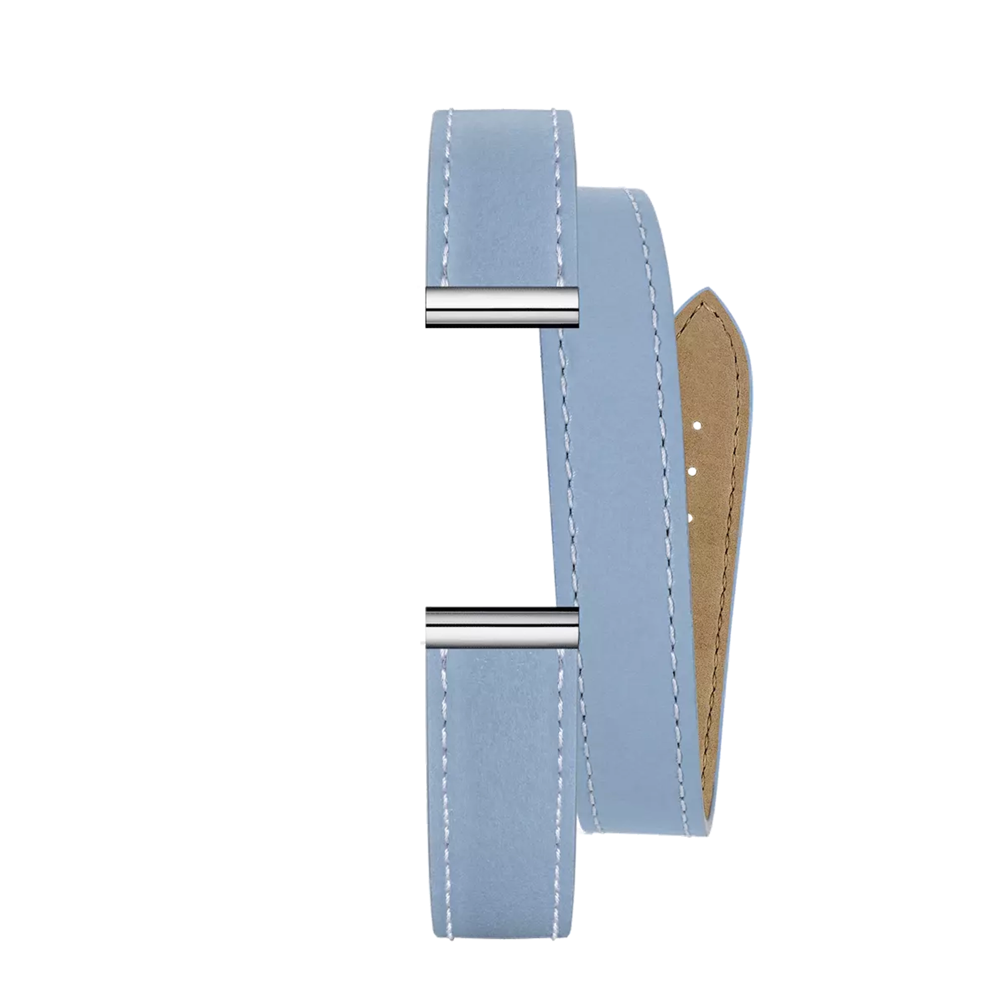 Bracelet Antarès double en cuir bleu